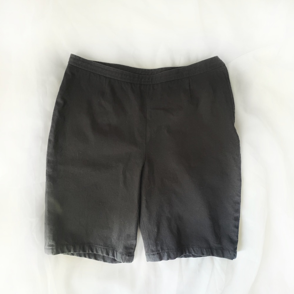 Ralph Lauren Petite 12P Black Stretch Bermuda Shorts Cotton Spandex
